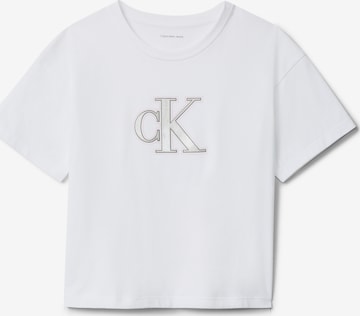 T-Shirt Calvin Klein Jeans en blanc : devant