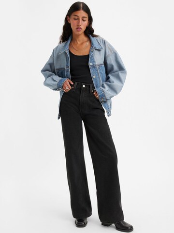 LEVI'S ® Wide leg Τζιν 'Ribcage' σε μαύρο: μπροστά