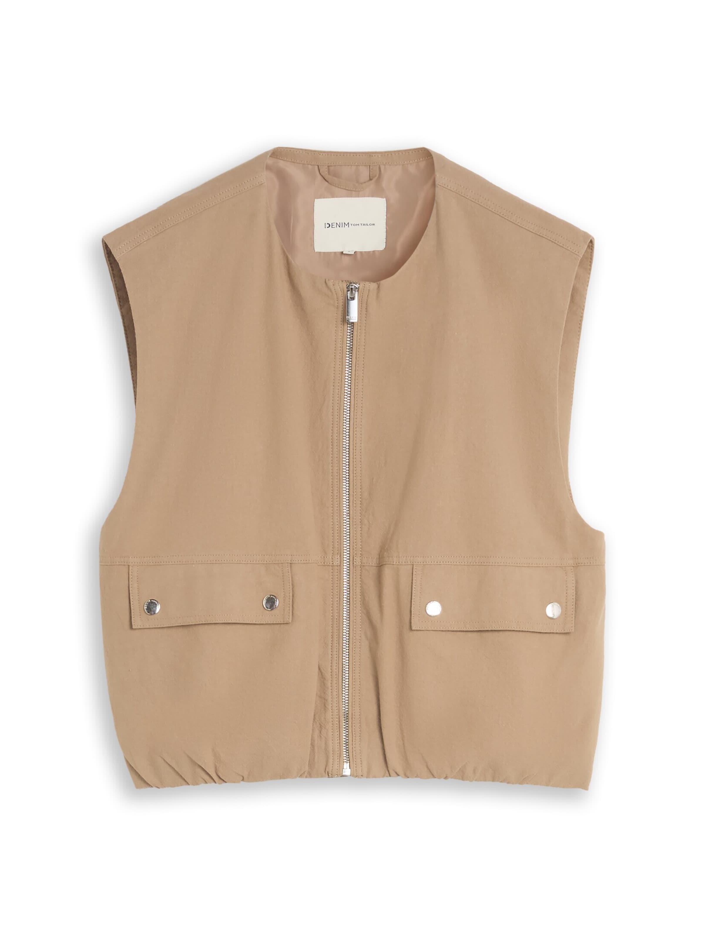 Gilet TOM TAILOR DENIM en beige : devant