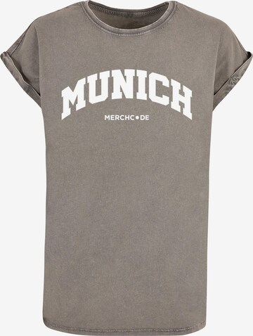 Merchcode Shirt 'Ladies Munich Wording' in Grey: front