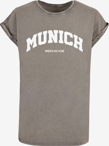 Merchcode Shirt 'Ladies Munich Wording' in Grijs: voorkant