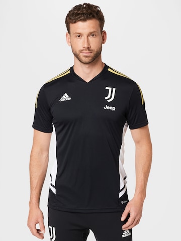 melns ADIDAS SPORTSWEAR Sportiska stila krekls 'Juventus Turin': no priekšpuses