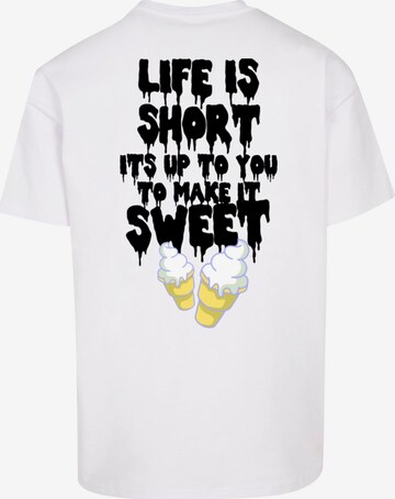 Lost Youth T-Shirt 'Life Is Sweet' in Weiß