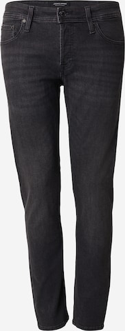 JACK & JONESSlimfit Traperice 'JJIGLENN' - crna boja: prednji dio