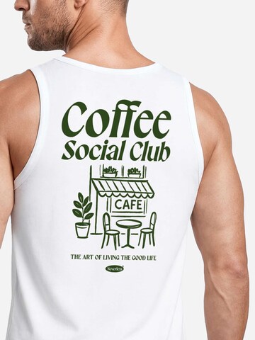 Neverless Shirt 'coffee Social Club'‌‌‌‌‌‌‌‌‌ in Weiß