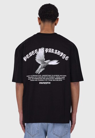 Dropsize T-Shirt 'Peave Dove' in Schwarz
