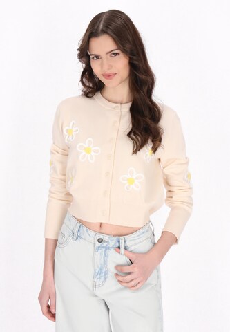 MYMO Gebreid vest in Beige: voorkant