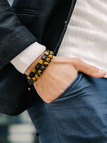 GT Collection - Pulsera 'Flat-Bead' en marrón