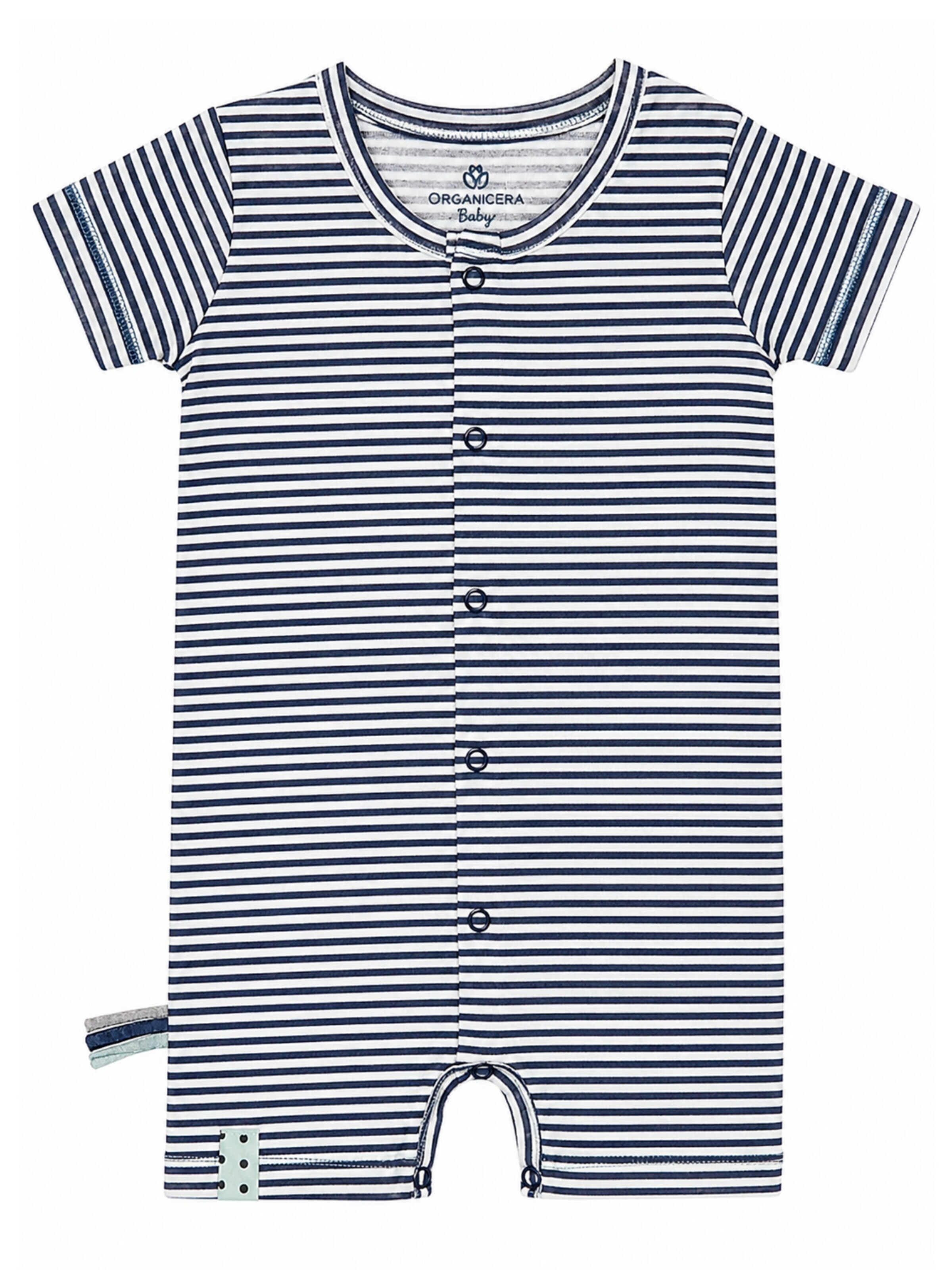 OrganicEra Strampler/Body 'OrganicEra Organic Baby Romper,Striped'‌‌‌‌ in Blau: Vorderseite