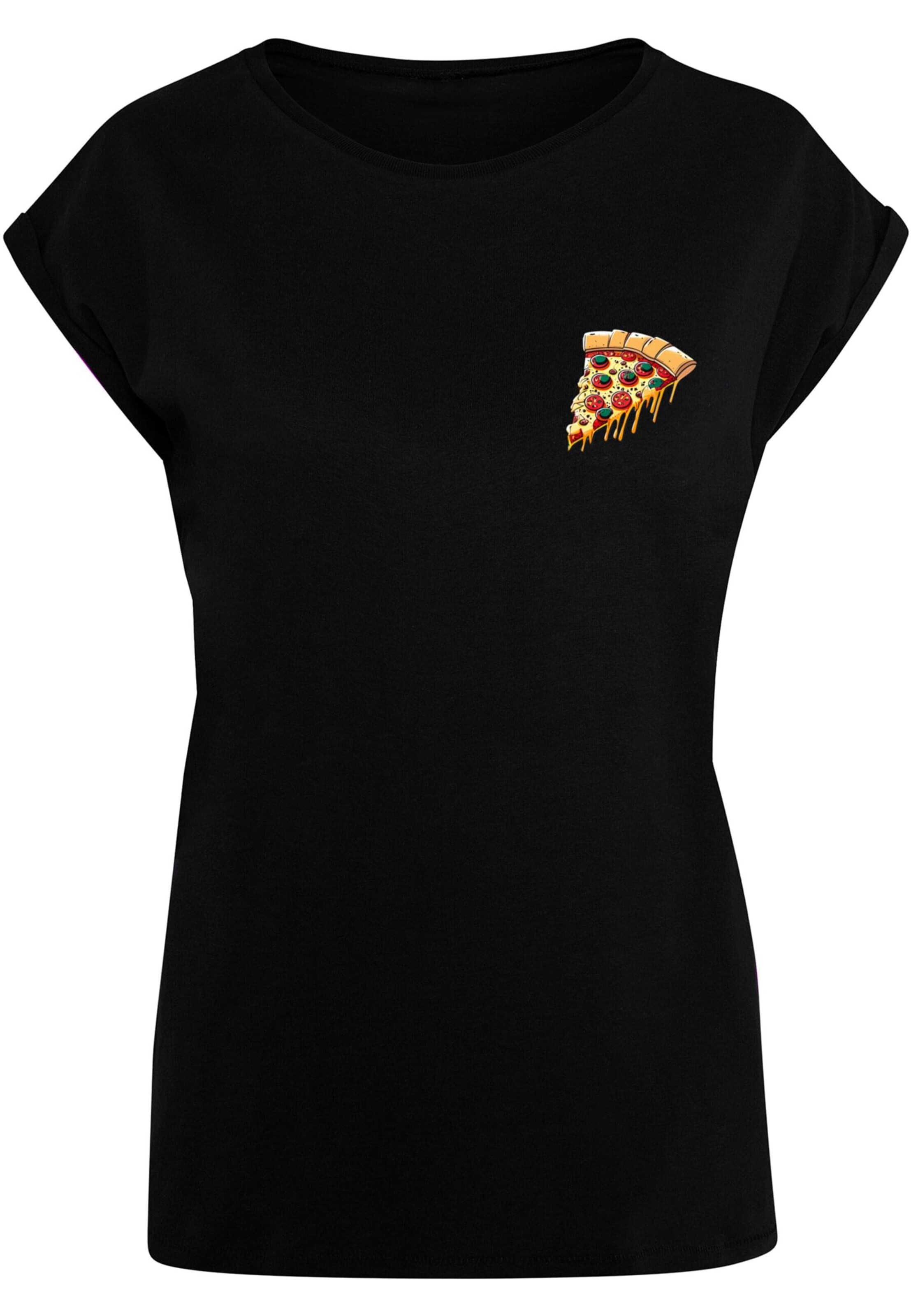 Merchcode T-shirt 'Pizza Comic' i svart: framsida