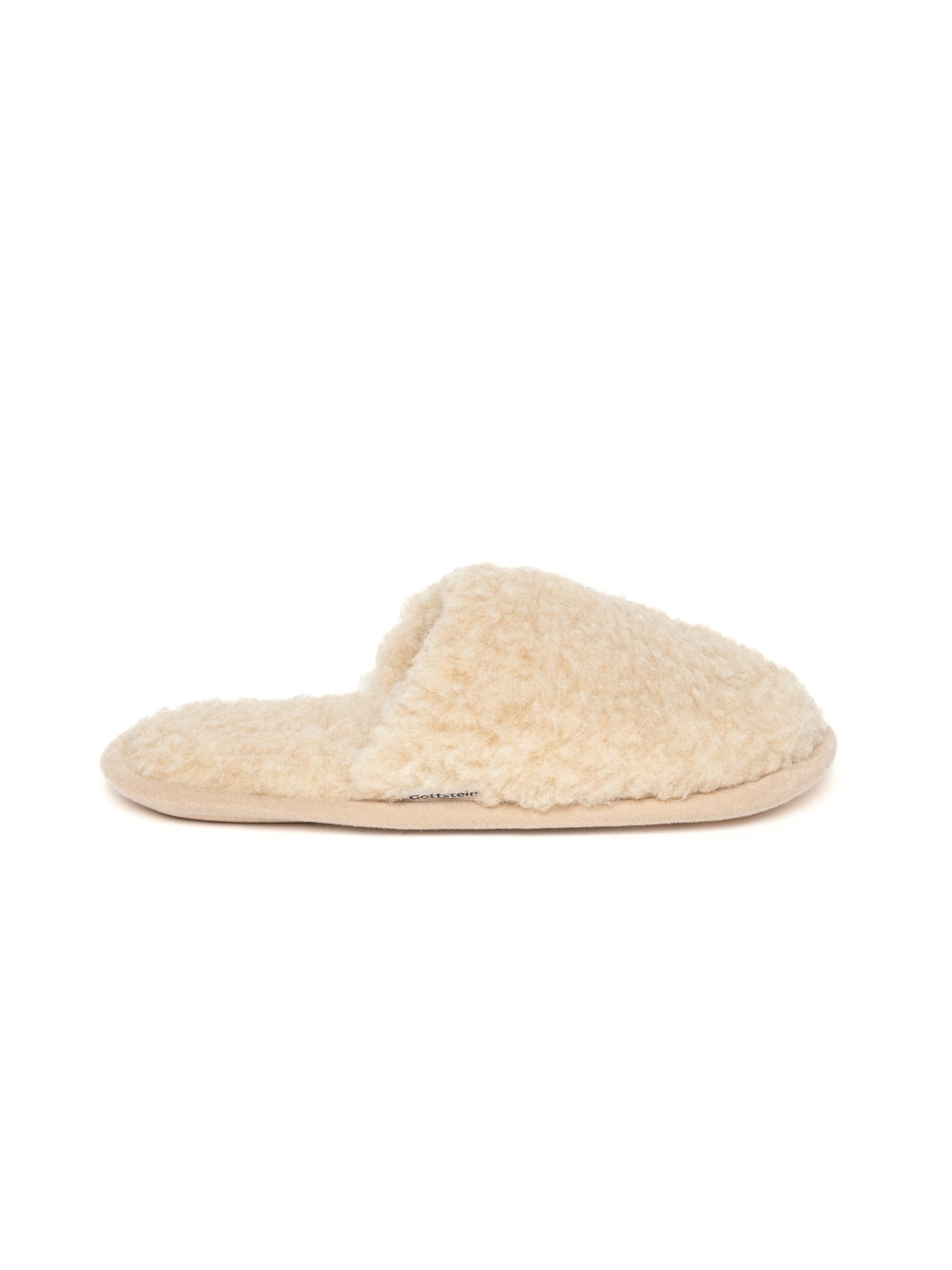 Gottstein Slippers 'Curly Wool Curly Wool' in Beige