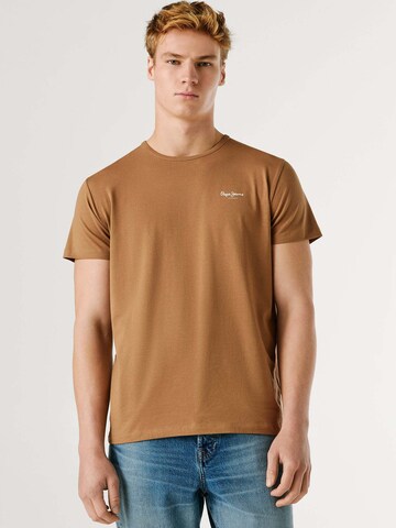 T-Shirt Pepe Jeans en beige : devant