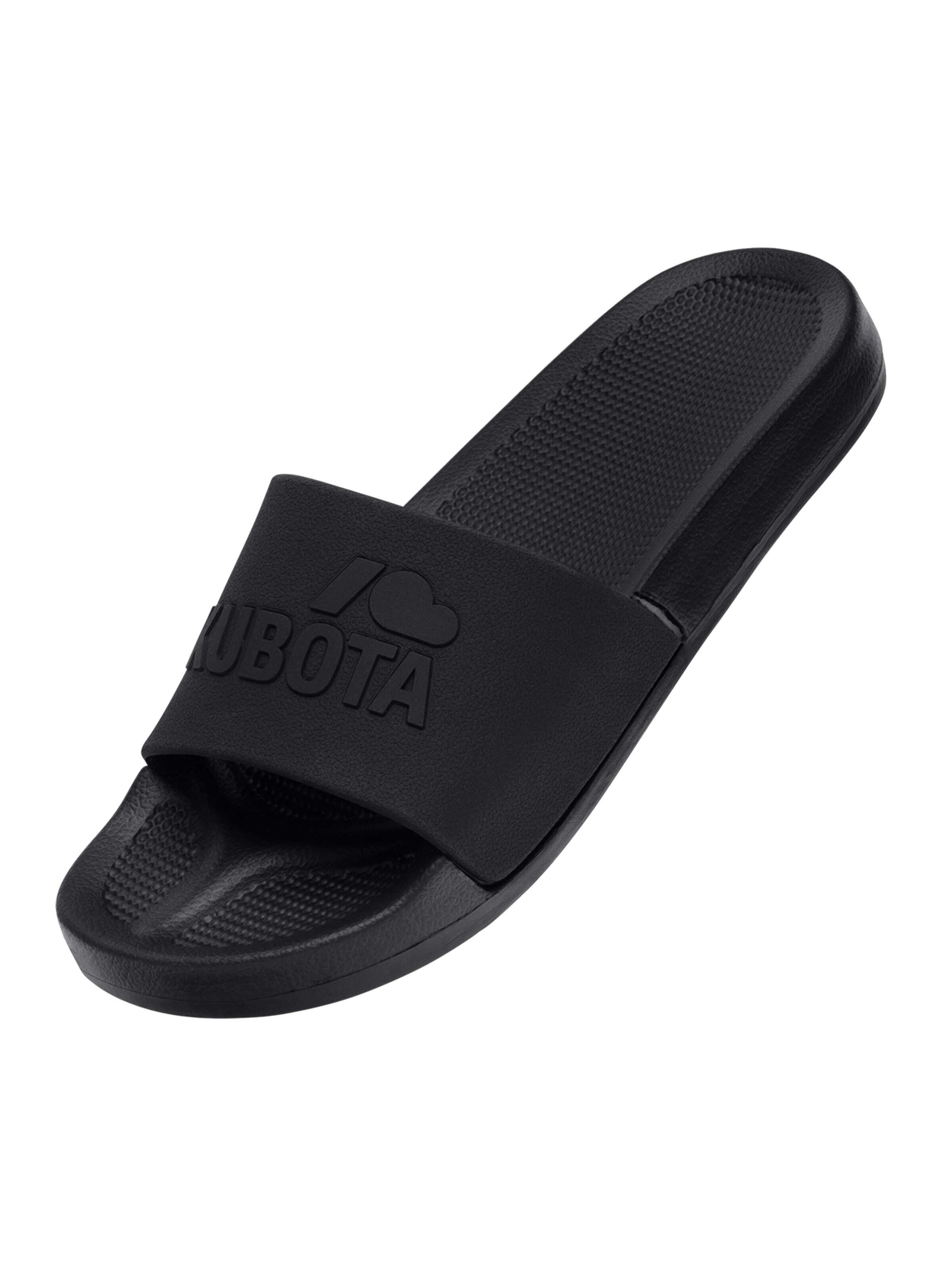Claquettes / Tongs 'Kubota Men's Slip-On Dark Green Basic Plain Pool Slides' Kubota en noir : devant