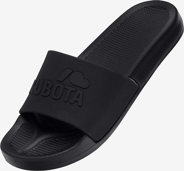 Claquettes / Tongs 'Kubota Men's Slip-On Dark Green Basic Plain Pool Slides' Kubota en noir : devant