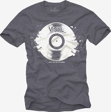 MAKAYA Shirt 'Vinyl' in Grey: front