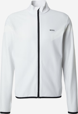 BOSS Urheilullinen collegetakki 'Active Push' värissä valkoinen: etupuoli