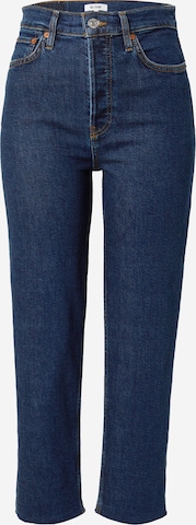RE/DONE - regular Vaquero '70S STOVE PIPE' en azul: frente