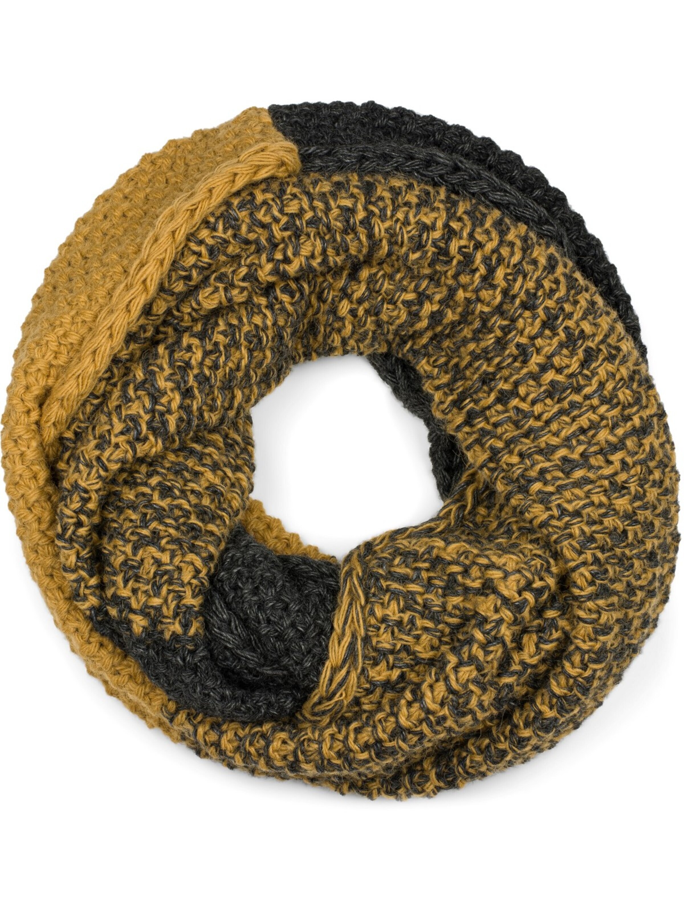 styleBREAKER Schlauchschal '2-Farbiges Ombré Strick Loop'‌‌‌‌‌‌‌‌‌ in Grau: Vorderseite
