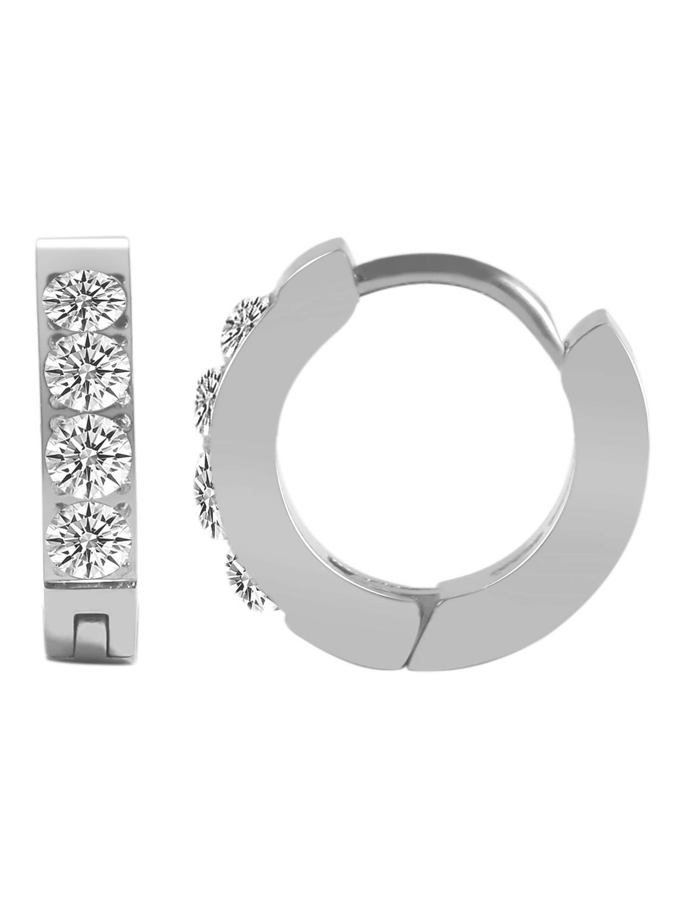 Akzent Ohrringe 'Edelstahl, D: 9 mm | 3 mm breit, Sicher & Robust &'‌‌‌‌‌‌‌‌‌‌ in Silber