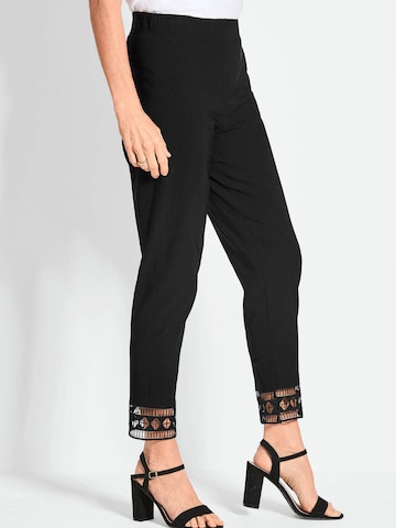 Coupe slim Pantalon 'Louisa' Goldner en noir