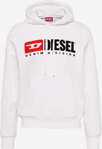 DIESEL Sweatshirt 'GINN' in White: front