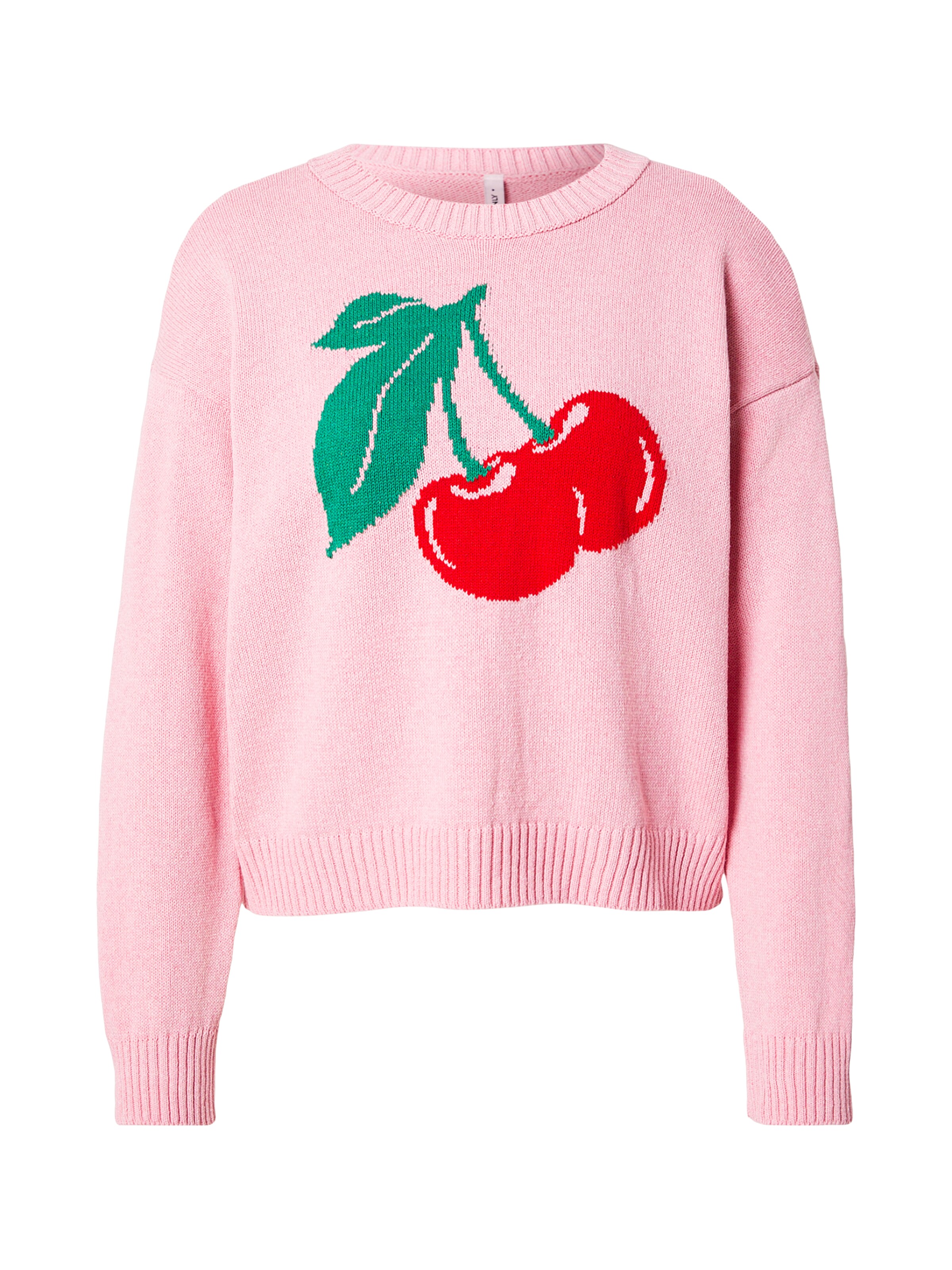 ONLY Πουλόβερ 'ONLELISE' σε πράσινο γρασιδιού / ροζέ / κόκκινο, Άποψη προϊόντος