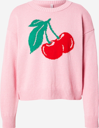 ONLY Neulepaita 'ONLElise' värissä vihreä / roosa / punainen, Tuotenäkymä