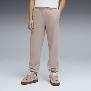 PUMA Tapered Broek in Beige: voorkant