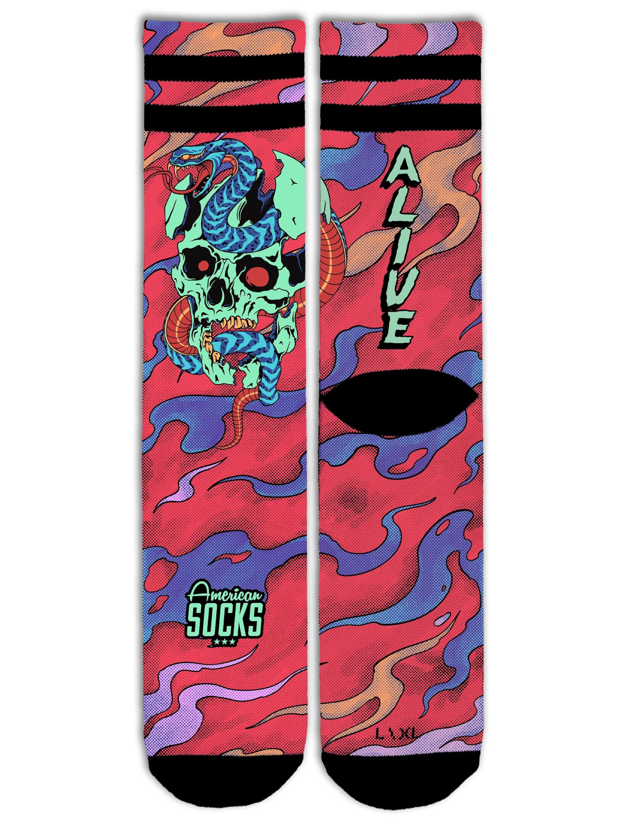 American Socks - Calcetines 'Dead and Alive' en rosa