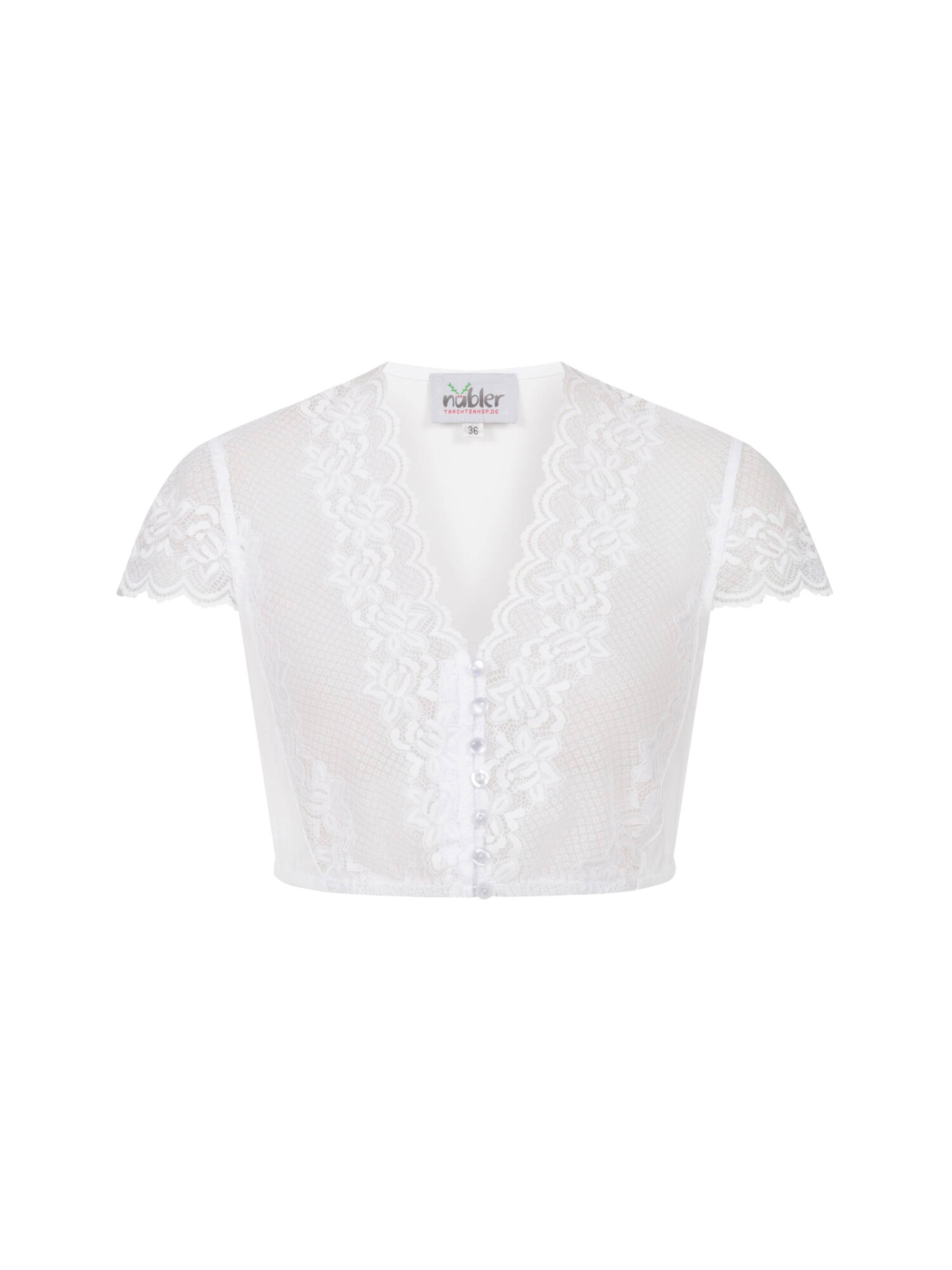 Trachtenhof Nübler Trachtenbluse 'Dirndlbluse kurzarm Tabea'‌‌‌‌‌‌‌‌‌‌ in Weiß: Vorderseite
