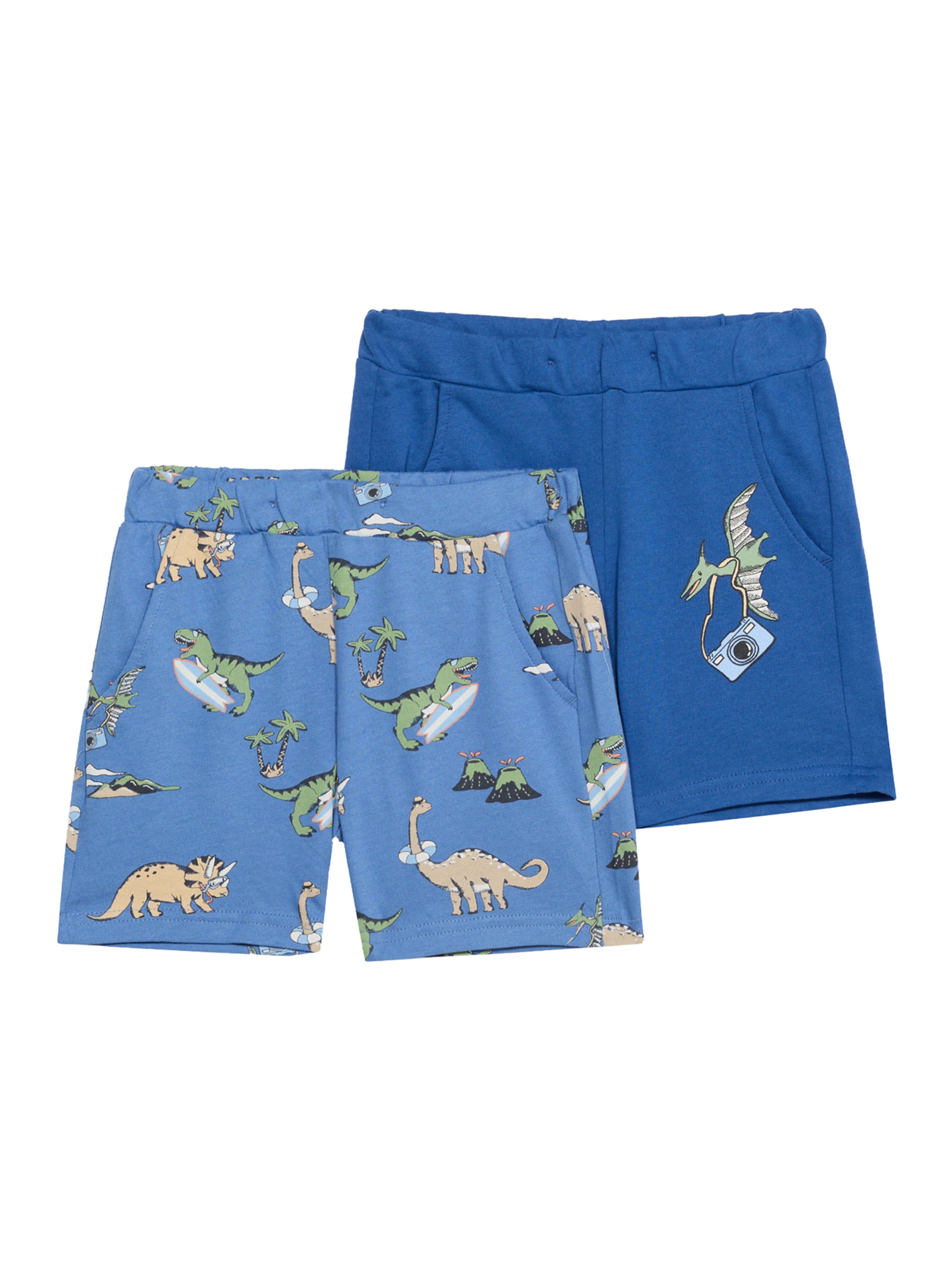 Lindex regular Bukser 'Summer Dino' i blå: forside