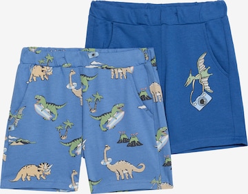Lindex Regular Housut 'Summer Dino' värissä sininen: etupuoli