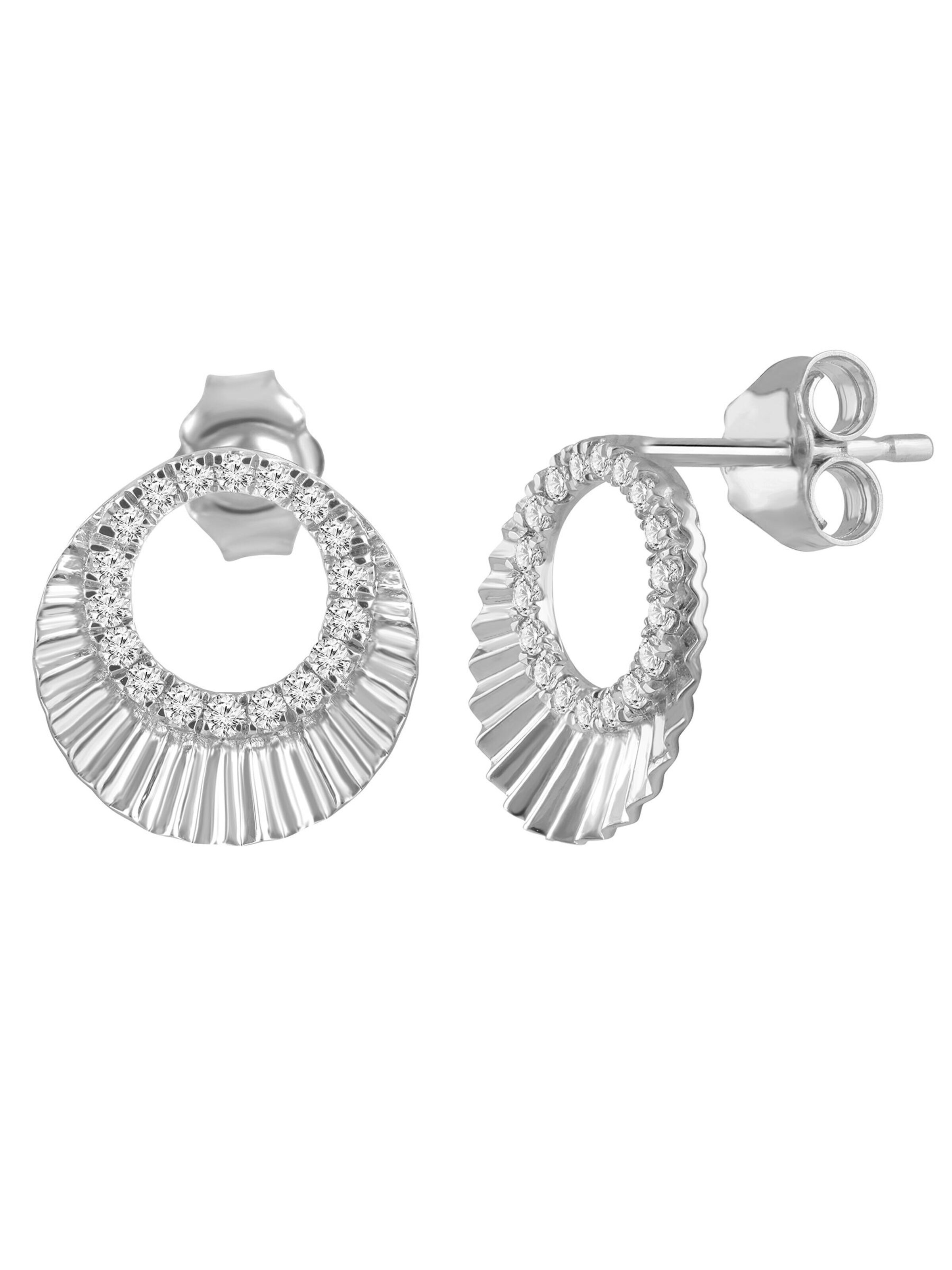 Orecchini 'Ohrringe aus 375 Weißgold mit Diamant' di Diamant Exquis in argento