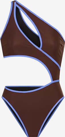 LSCN by LASCANA T-shirt Swimsuit in Brown: front