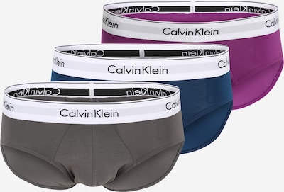 Calvin Klein Underwear Slip en marine / graphite / violet / blanc, Vue avec produit