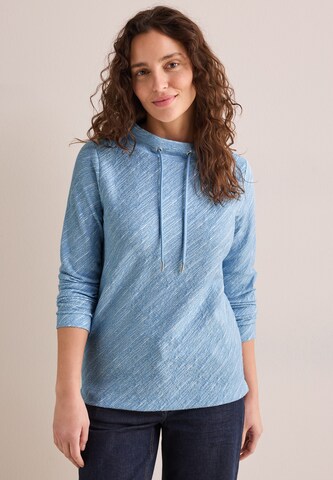 CECIL Shirt mit Diagonalstruktur in Blau: Vorderseite