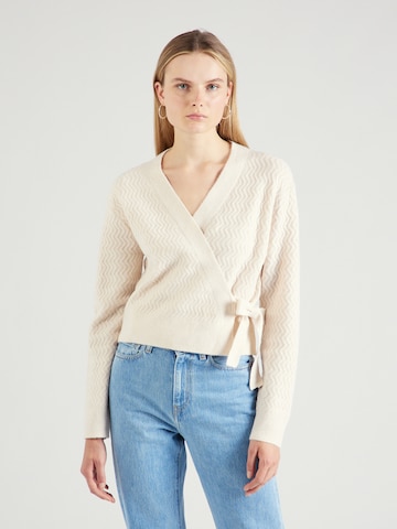 ABOUT YOU Knit Cardigan 'Astrid' in White: front