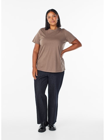 Zizzi Shirt 'Vcharlin' in Brown