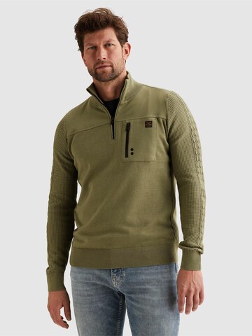 PME Legend Pullover 'Pullover with half zipper'‌‌‌‌ in Grün: Vorderseite