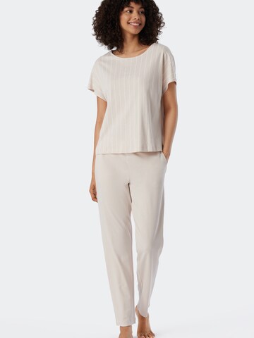 SCHIESSER Pajama in Beige: front