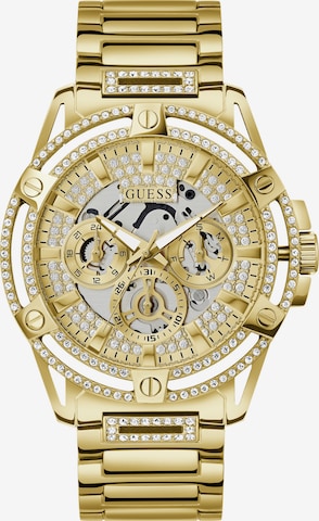 GUESS Analog Watch 'KING' in Gold: front