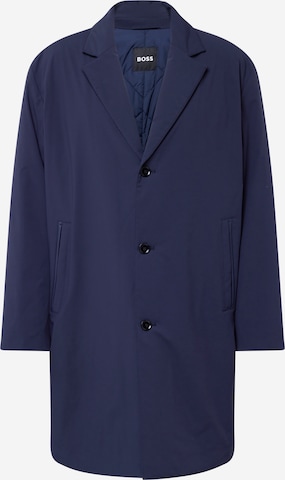 BOSS Black Between-Seasons Coat 'Ceiro' in Blue: front