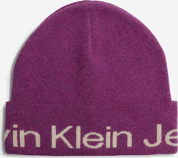 Bonnet Calvin Klein Jeans en violet : devant