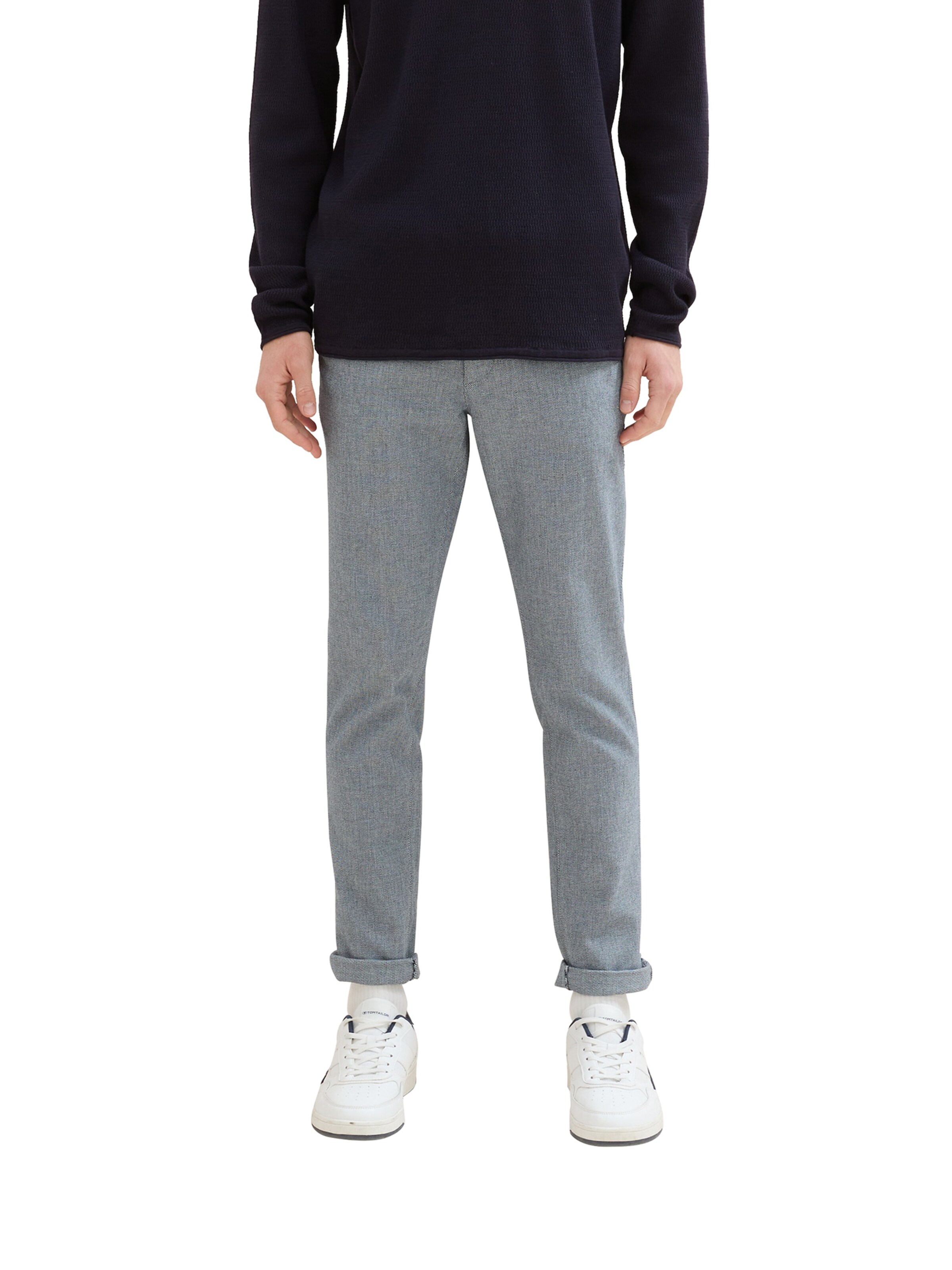 TOM TAILOR DENIM Slimfit Chino nadrág - szürke: elől