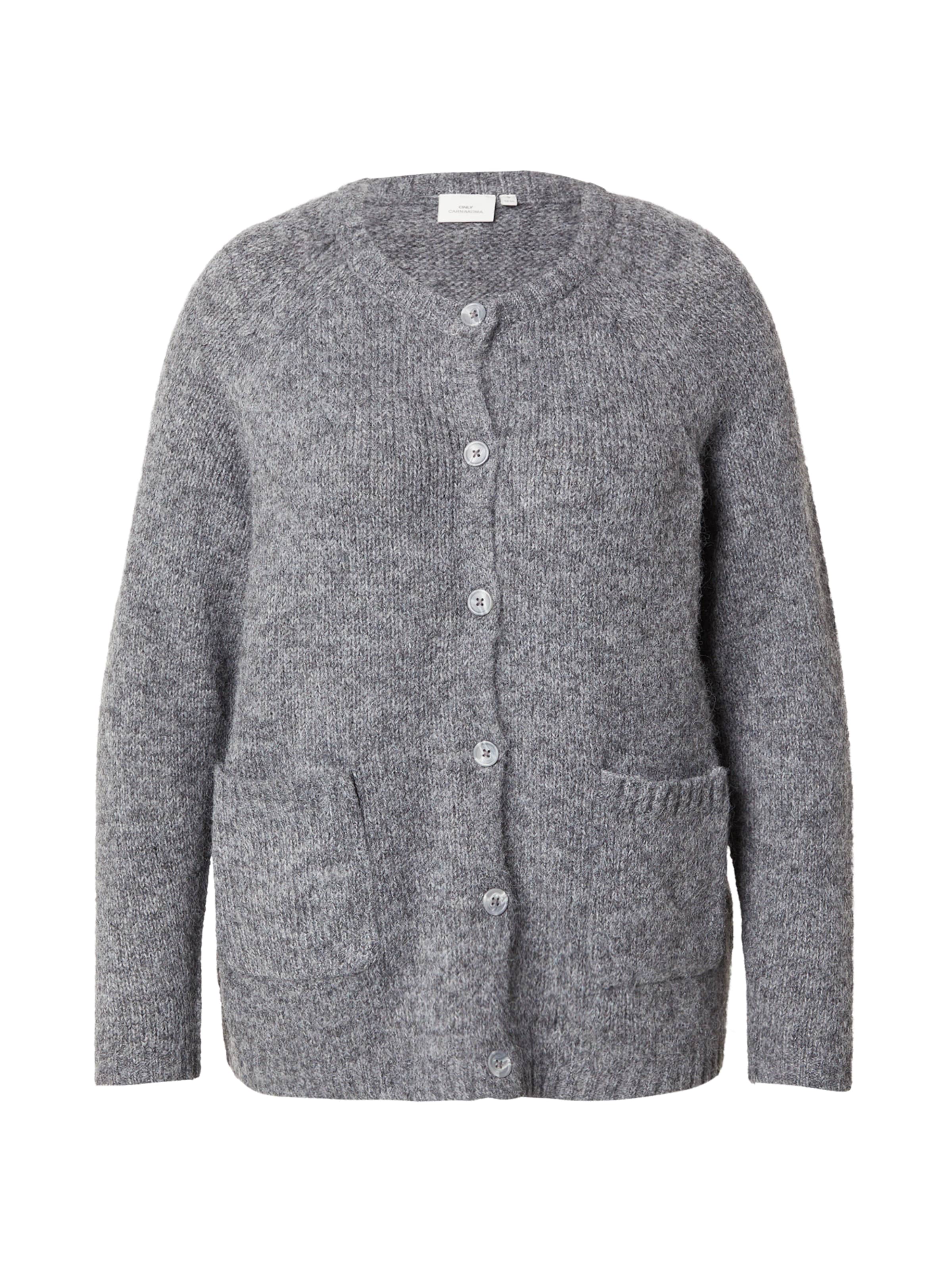 ONLY Carmakoma Πλεκτή ζακέτα 'CARSHINE' σε γκρι: μπροστά
