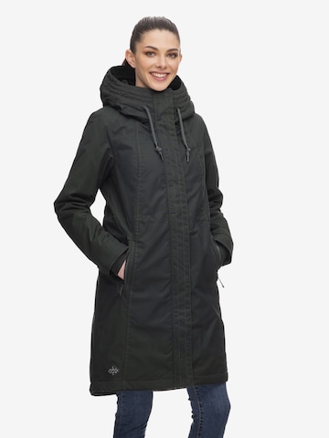 Ragwear Välikausiparka 'Declana' värissä vihreä: etupuoli
