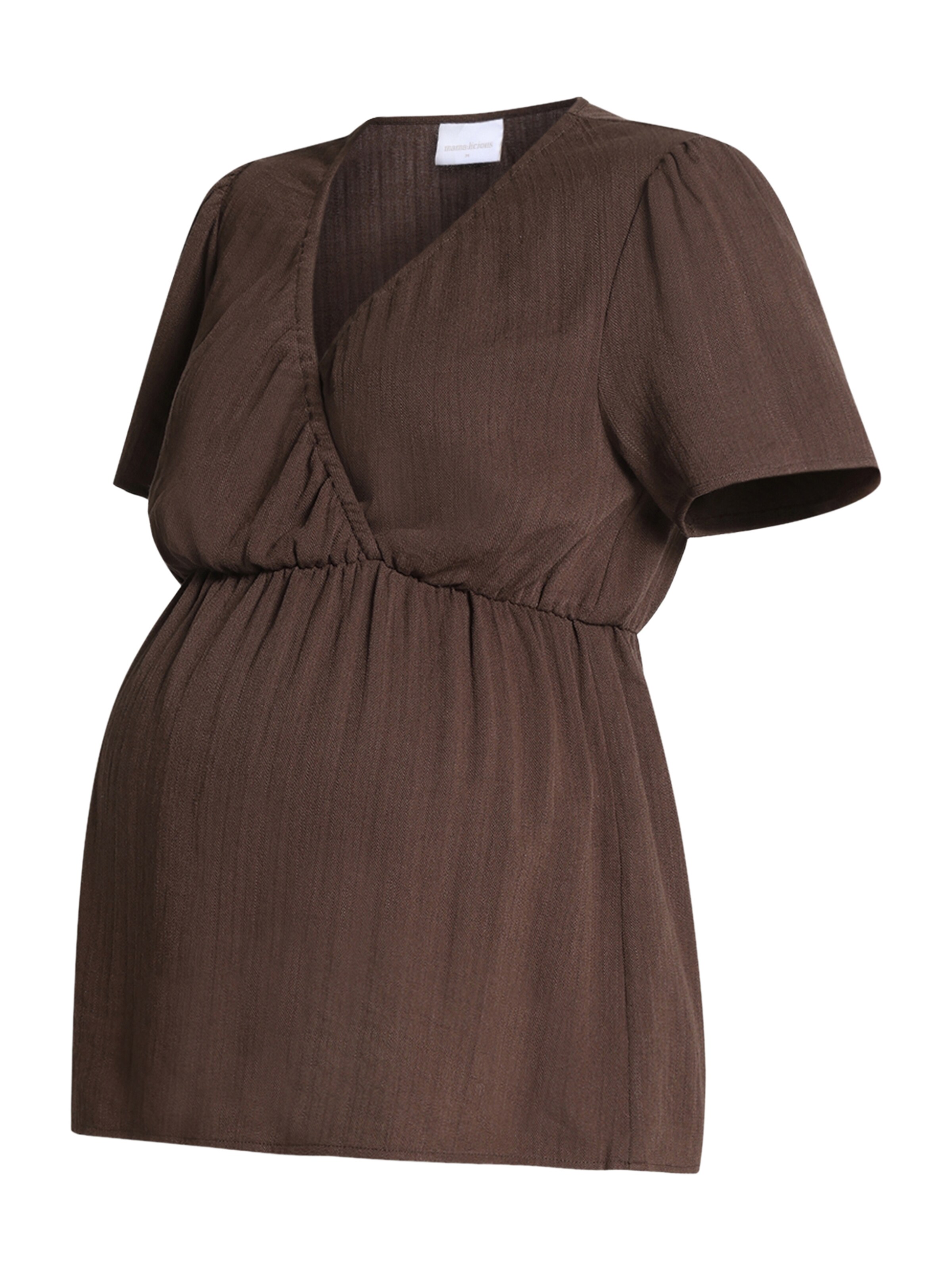 Chemisier 'MLHANNA TESS' MAMALICIOUS en marron : devant