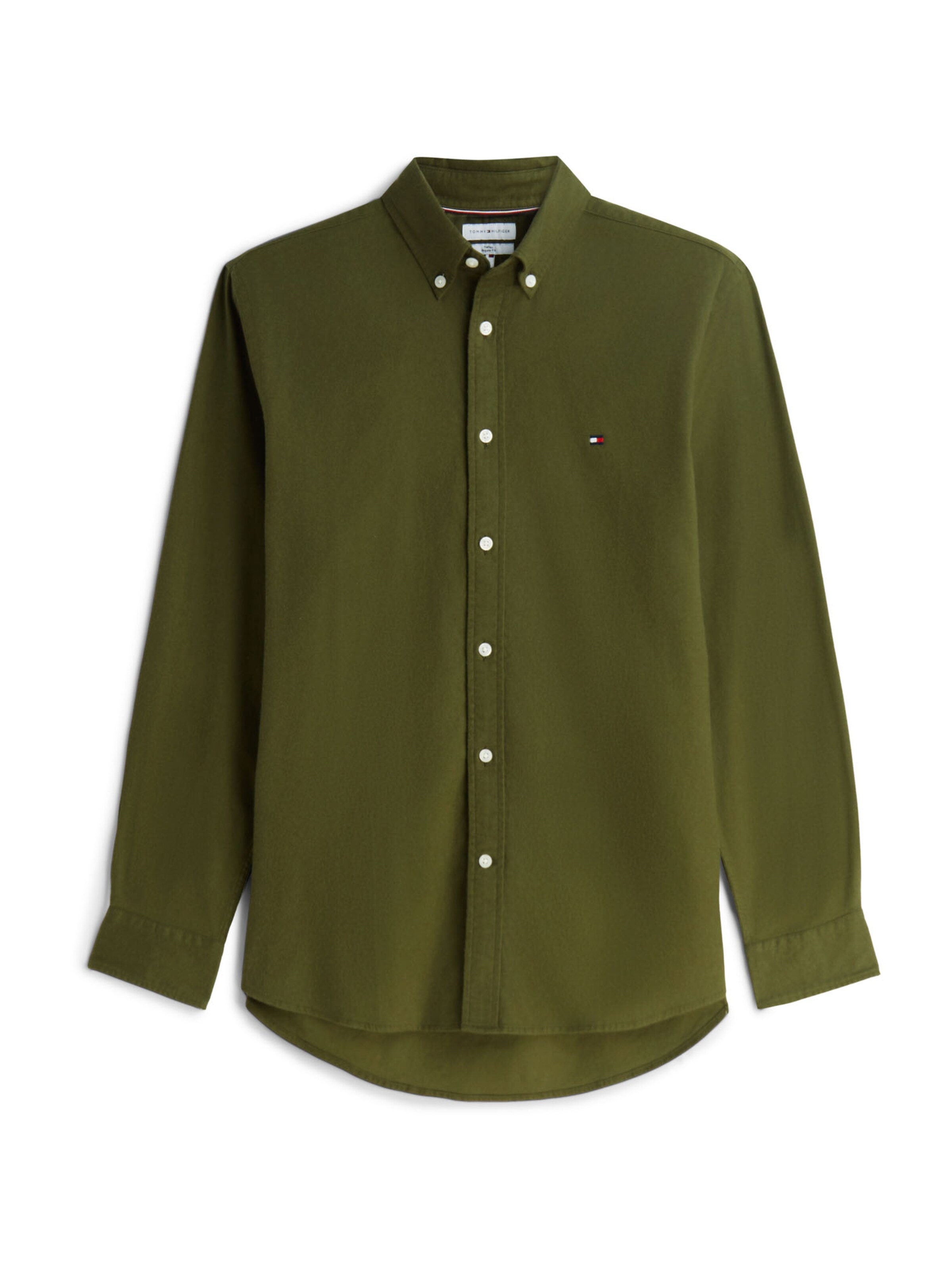 TOMMY HILFIGER Regular Fit Hemd 'FLEX' in Grün: Vorderseite