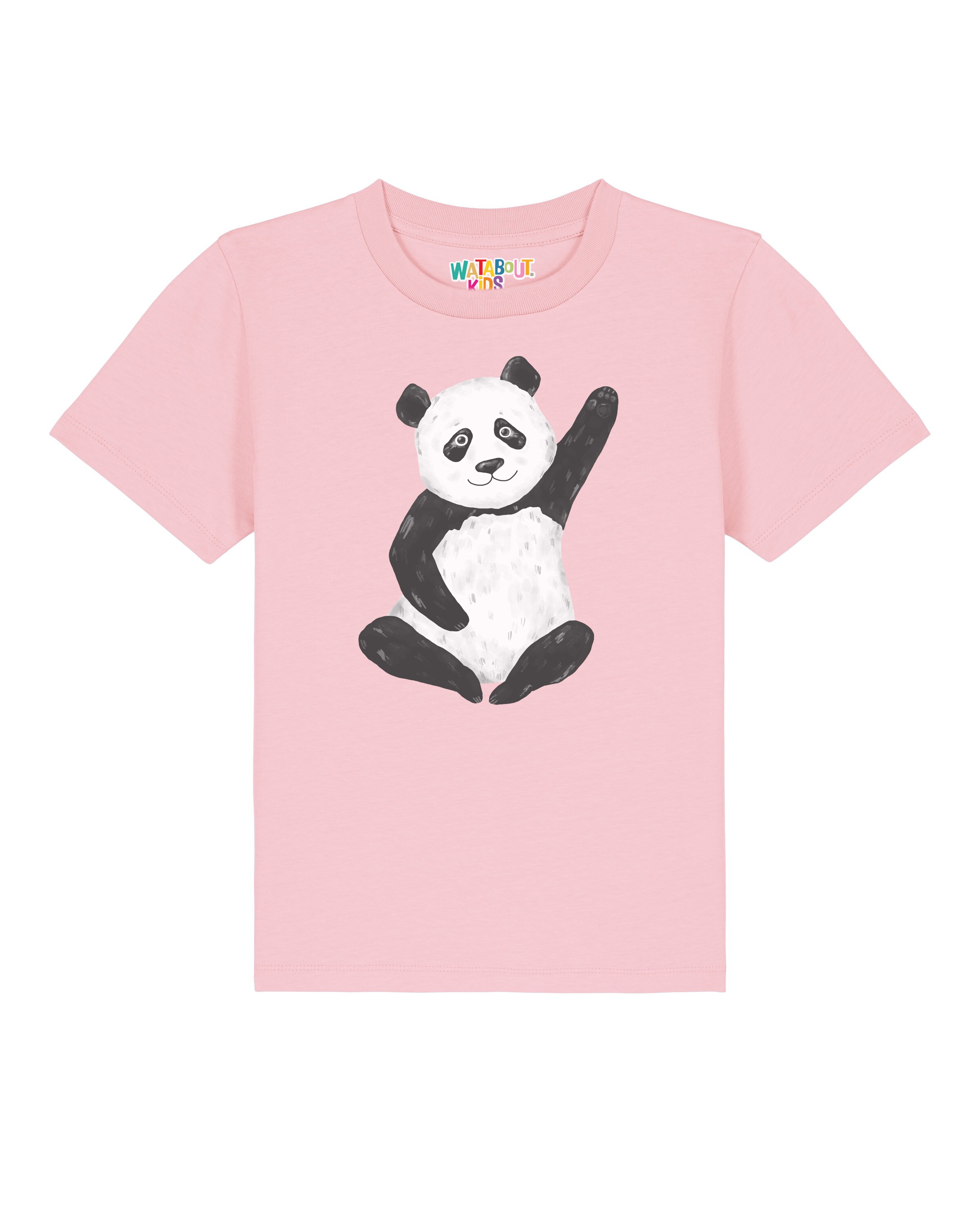 Maglietta 'Panda' di watabout.kids in rosa: frontale