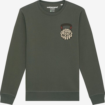 Sweat-shirt 'No Pain, no Gain' Watapparel en vert : devant